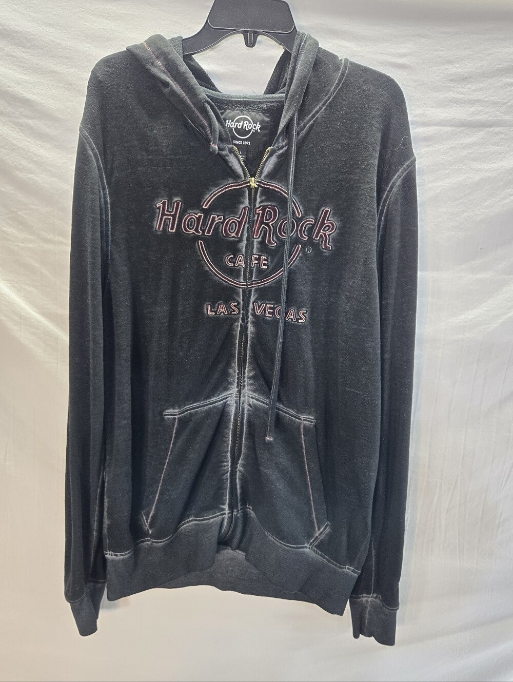 HARD ROCK CAFE Men's Large Black "Los Vegas" Hoodie Sweatshirt
